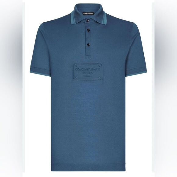 Brand new mens Dolce & Gabbana Blue Polo Shirt - Picture 1 of 7